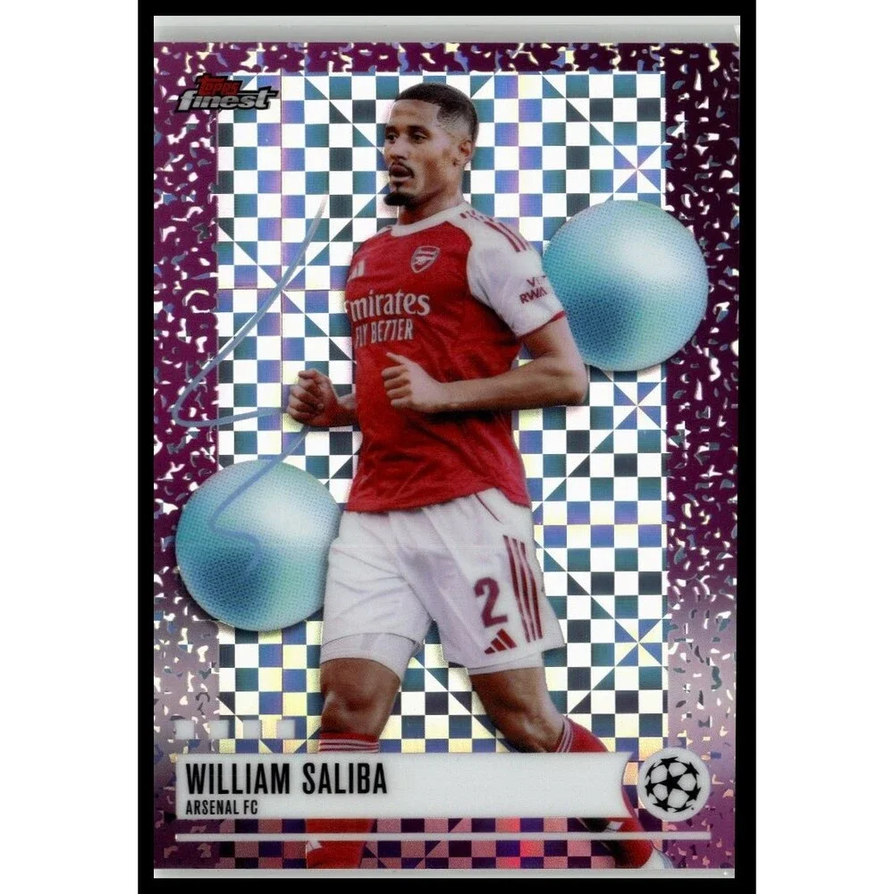2025-26 Finest UEFA William Saliba Purple Checkerboard Refractor #/99 Gunners